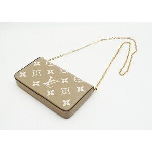 Louis Vuitton Bag Tourterelle Empreinte Pochette Shoulder Creme Felicie